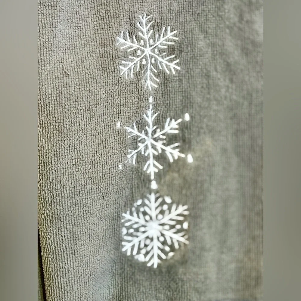Gray Snowflake Embroidered Holiday Hand Towel from WONDERSHOP